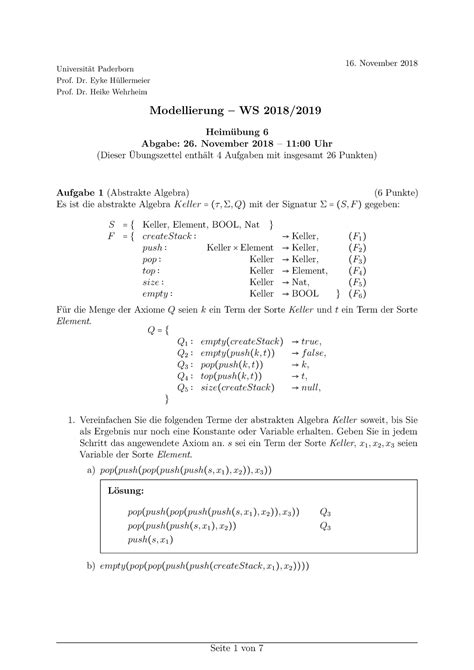 Mod H Ml Wintersemester Universit T Paderborn Prof Dr Eyke