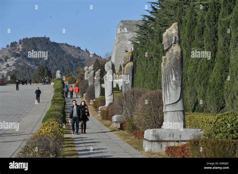 Xian Chinas Shaanxi Province 4th Dec 2014 Tourists Visit Qianling