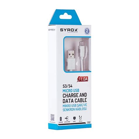 A Micro Cm Usb Data Kablosu Syrox Syx C Teknotok