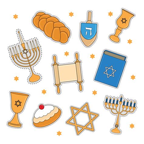 Set Of Hanukkah Icons Vector 34933989 Vector Art At Vecteezy