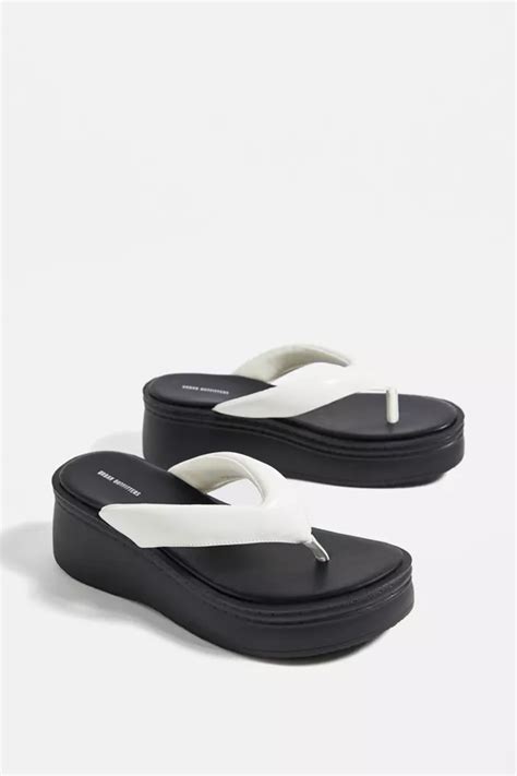 Uo White And Black Sierra Platform Sandals Urban Outfitters