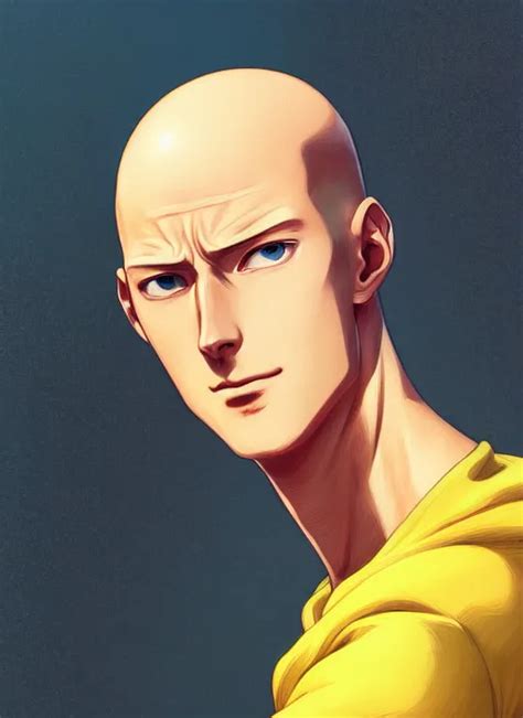 Handsome Saitama Half Body Shot Path Traced Highly Stable Diffusion