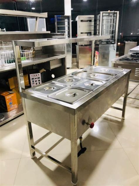 Rectangular Polished Stainless Steel Bain Marie Counter For Hotel