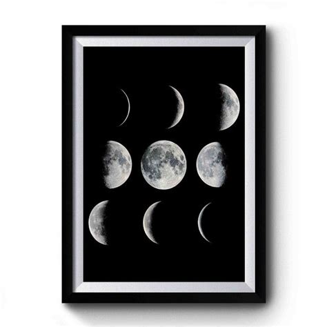 Moon Art Moon Phases Solar System Space Art Premium Poster | Moon art ...