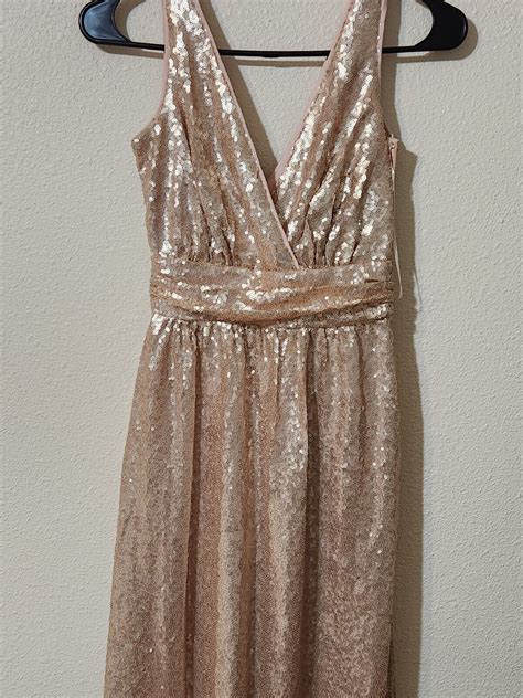 Lulu S Maxi Dress Notorious Rose Gold Sequin Cocktail Gem