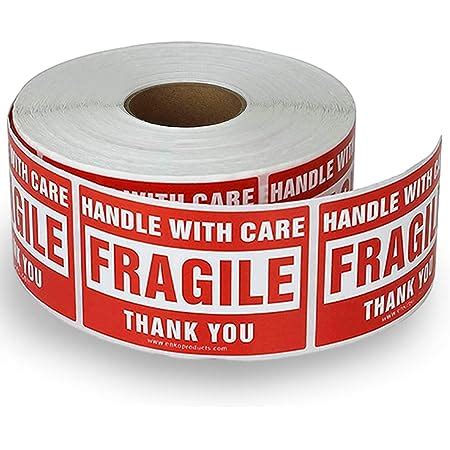 Amazon EnKo 2 X 3 Inch Fragile Stickers Handle With Care