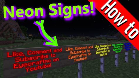 Minecraft 117 How To Make The New Rainbow Neon Glow Signs Tutorial