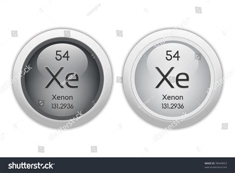 Xenon - Two Web Buttons - Chemical Element With Atomic Number 54. It Is ...