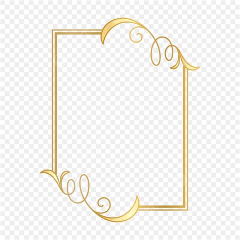 Golden Rectangle Frame Vector Hd Images Elegant Rectangle Wedding