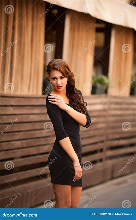 Beautiful Brunette On A City Street Stock Photo Image Of City Lady 103280278