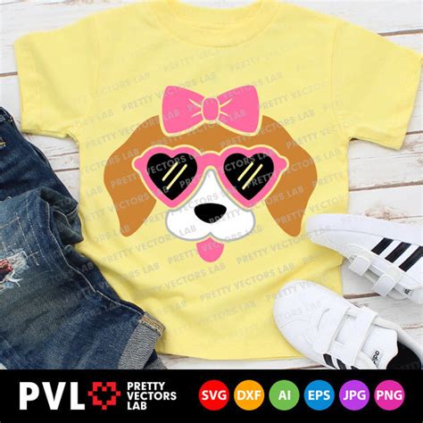 Dog Face Svg Cute Puppy With Bow Svg Girl Svg Dxf Eps Etsy