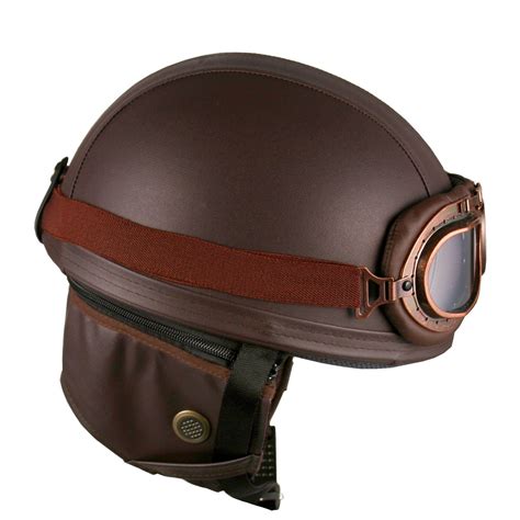 Amazon Leather Brown Motorcycle Goggles Vintage Garman Style Half