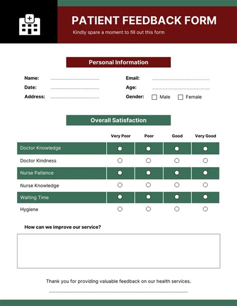 Dark Tan Patient Feedback Form Template Venngage