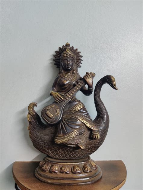 Saraswati Statue Sarasvati Statue Cm Bonded Bronze Goddess