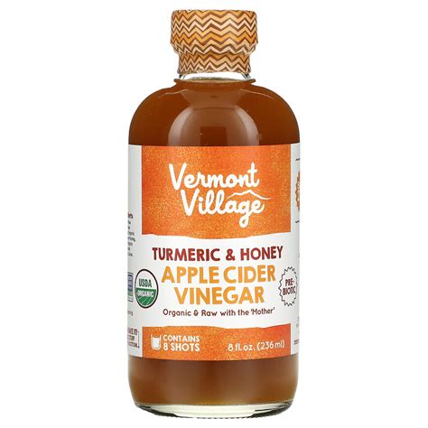 Vermont Village Apple Cider Vinegar Turmeric Honey 8 Fl Oz 236 Ml