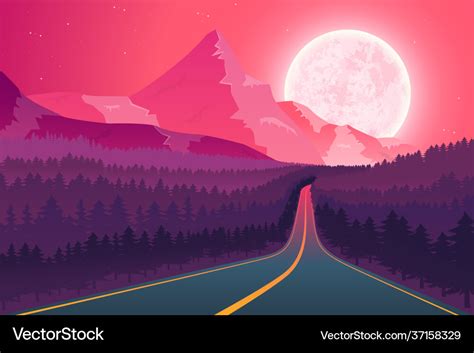 Moon nature landscape background design Royalty Free Vector