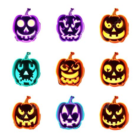 Halloween Pumpkin Neon Sign, Set Of Bright Jack O Lantern For Halloween ...