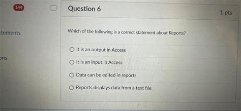 Solved 144Question 61 PtsWhich Of The Following Is A Chegg