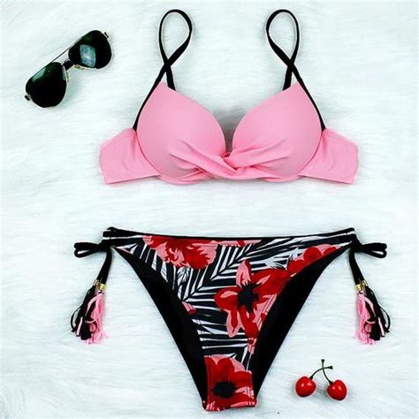 Bikini Maillot De Bain Femme Couleur Bonbon Imprim Num Rique Dos Ouvert Sexy Rose Cdiscount