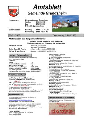 Ausf Llbar Online Amtsblatt Gemeinde Grundsheim Fax Email Drucken