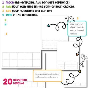 Cut And Sort Paste Worksheet Templates For Tpt Sellers Teachers