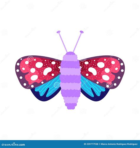 Isolated Purple And Red Butterfly Vector Illustration Stock Vector