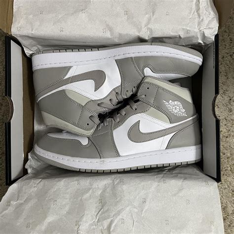 Nike Air Jordan 1 Mid College Greylight Bone White Grailed