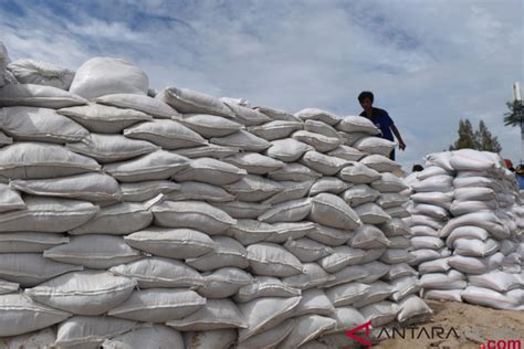 Tanggul Penahan Banjir Dari Karung Pasir Antara News