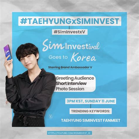 BTS V UNION On Twitter Get Ready To Support SimInvest Ambassador