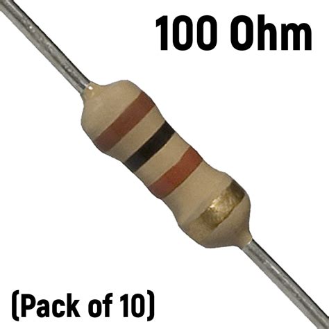 100 Ohm 14 Watt Resistor With 1 Tolerance Pack Of 10 Techiesms