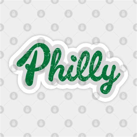 Retro Distressed Philly Sports Logo Green - Philly - Sticker | TeePublic