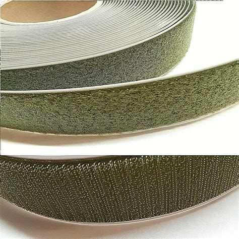 Wide Olive Drab Green Hook Loop Set Self Adhesive