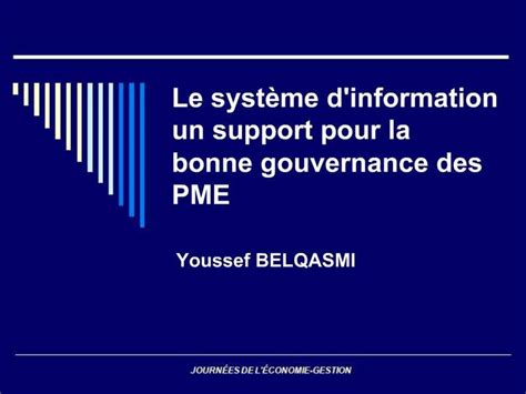 Ppt Le Syst Me Dinformation Un Support Pour La Bonne Gouvernance Des