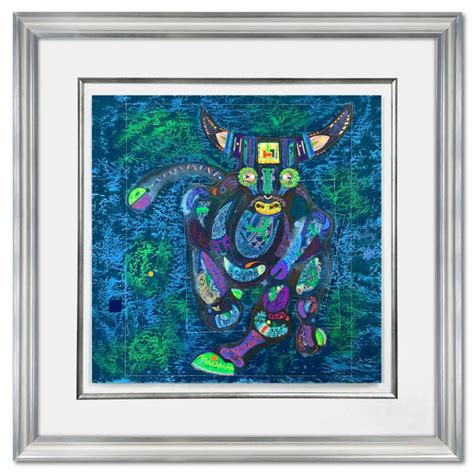 At Auction Hong Original Lu Hong Chinese Zodiac Water Ox Framed