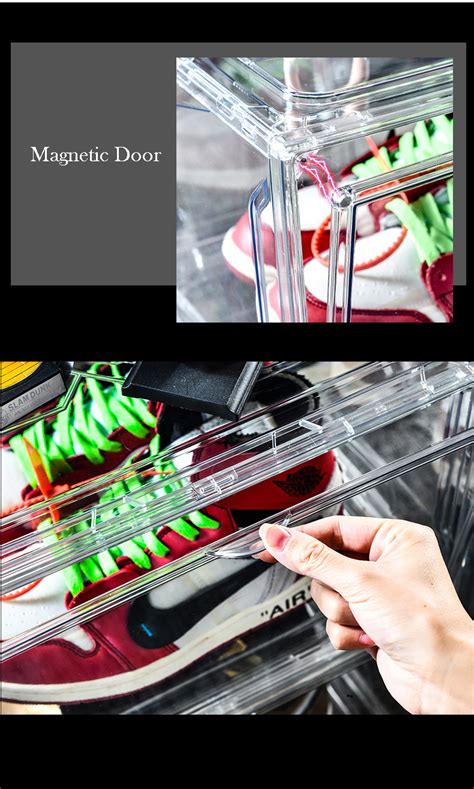 Crystal Clear Shoe Box Sneaker Case Side Display Shoe Storage Organizer