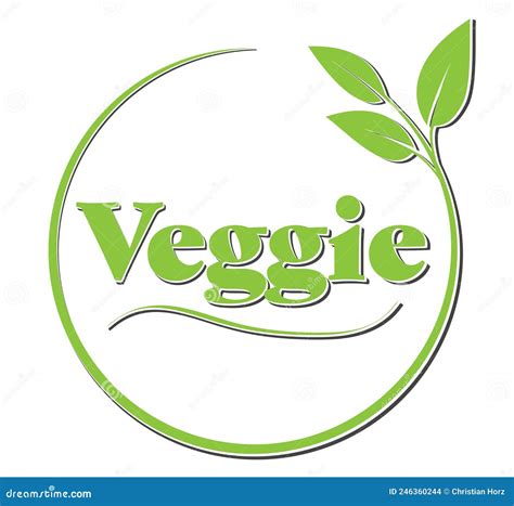 Round Green VEGGIE Label or Sticker Stock Vector - Illustration of ...