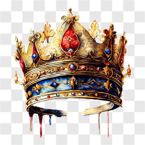 Download Colorful Crown with Dripping Blood PNGs Online - Creative Fabrica