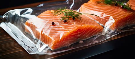 salmón filetes empaquetado en un vacío sello. un Cocinando método
