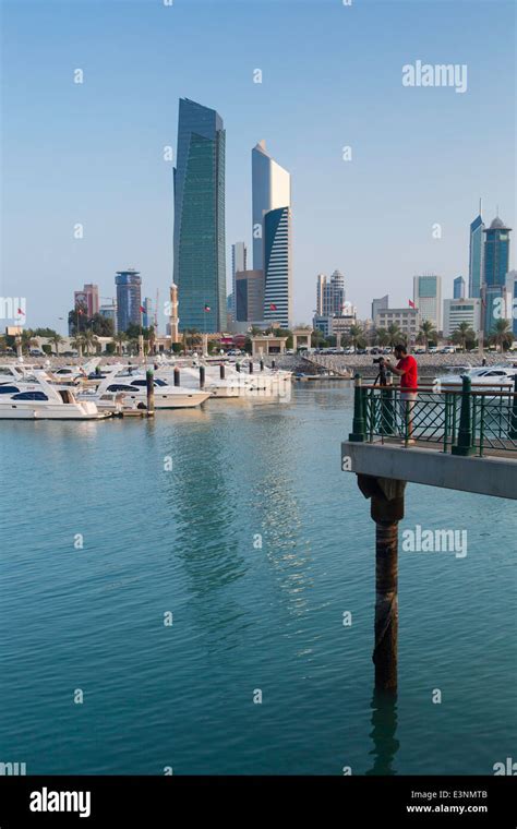 Kuwait City Skyline Viewed From Souk Shark Mall And Kuwait Harbour