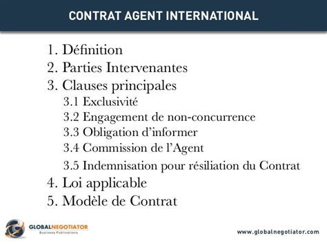 Contrat Agent Commercial International Modèle De Contrat Et Exemple