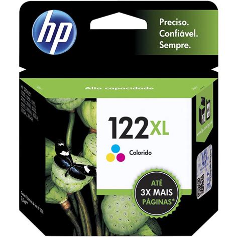 Cartucho HP 122XL Colorido Original CH564HB Para HP Deskjet 1000