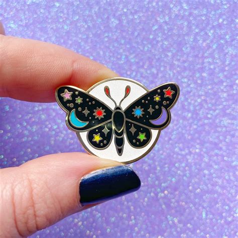 Rainbow Moth Enamel Pin Moth Pin Magical Moth Butterfly Etsy