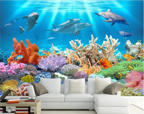 3d Wallpaper Custom Photo Murals Coral Reef Underwater Underwater World