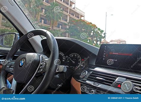 BMW 520i interior editorial photo. Image of emirtes - 248681431