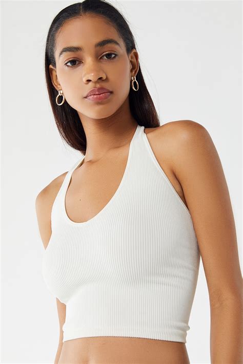 Out From Under Jackie Seamless Halter Bra Top Halter Bra Top Bra Tops Tank Top Urban Outfitters