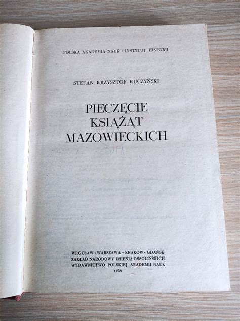 Piecz Cie Ksi T Mazowieckich S K Kuczy Ski Kielce Kup Teraz Na