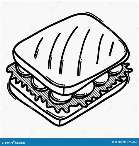 Sandwich Doodle Menu Drawing On Chalk Board Background Cartoon Vector