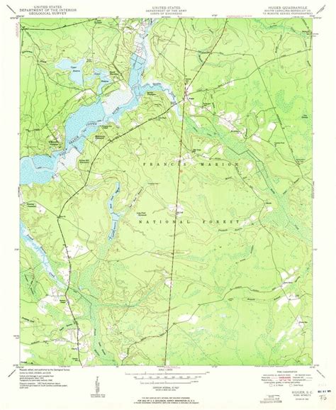 1950 Huger, SC - South Carolina - USGS Topographic Map - Historic Pictoric