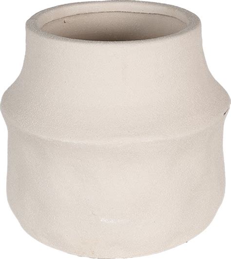 Clayre Eef Bloempot Ø 12x11 cm Beige Keramiek Bloempot binnen bol