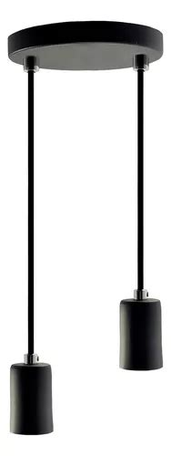 Iluminar Ambiente Pendente Soquete Copinho E Preto Duplo Led G